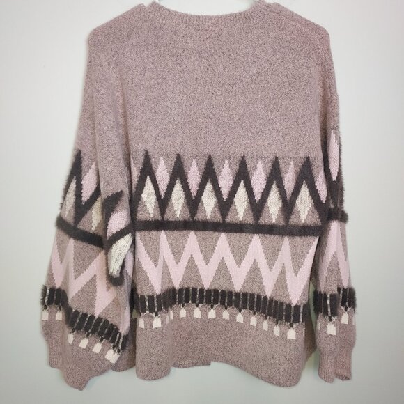 Cliche open front cardigan fair isle print. - Picture 3 of 4